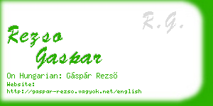 rezso gaspar business card